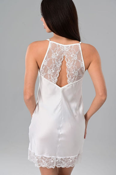 Атласна нічна сорочка кольору шампань з мереживом Odette