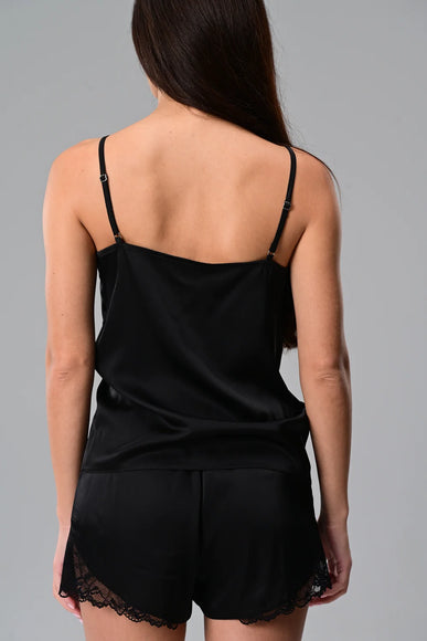 Атласна піжама чорного кольору з мереживом Nera