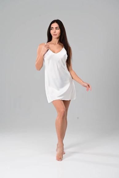 Атласна нічна сорочка кольору шампань Bianca